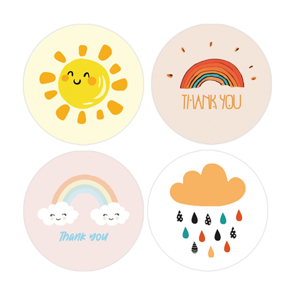 Round Cartoon Thank You Sticker Roll (500 pcs) Round Cartoon Thank You Sticker Roll (500 pcs)