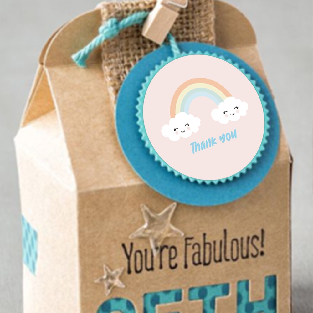 Round Cartoon Thank You Sticker Roll (500 pcs) Round Cartoon Thank You Sticker Roll (500 pcs)