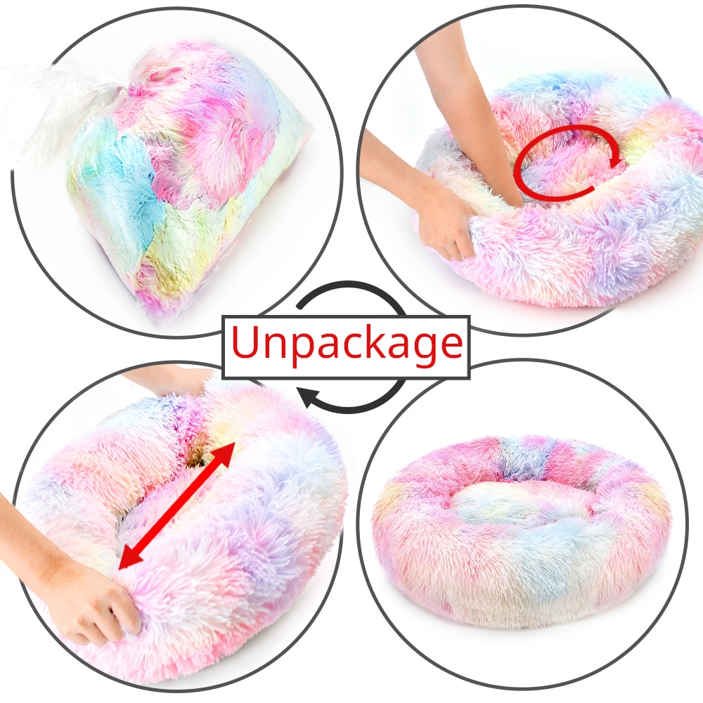 Round Cat Bed Soft Pet Cushion Round Cat Bed Soft Pet Cushion