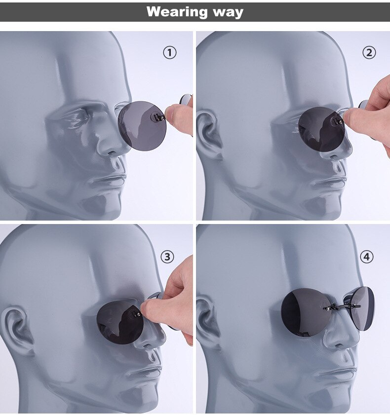 Round Clip On Nose Sunglasses Round Clip On Nose Sunglasses