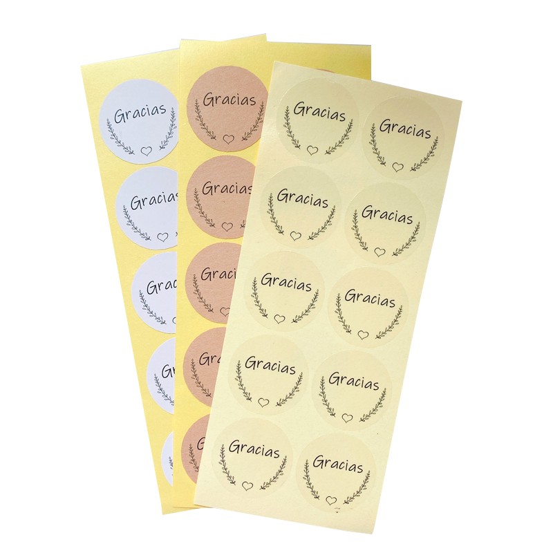 Round Decorative Gracias Stickers (100Pcs) Round Decorative Gracias Stickers (100Pcs)