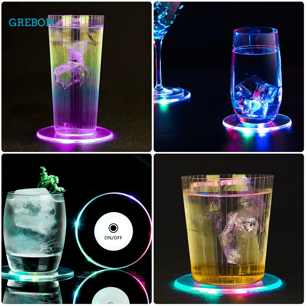 Round Disc LED Light Up Coaster Round Disc LED Light Up Coaster