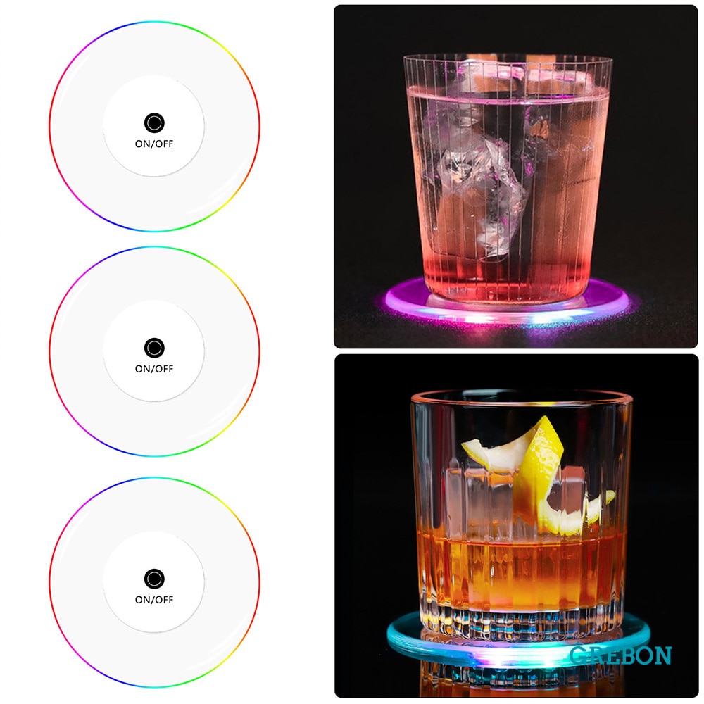 Round Disc LED Light Up Coaster Round Disc LED Light Up Coaster