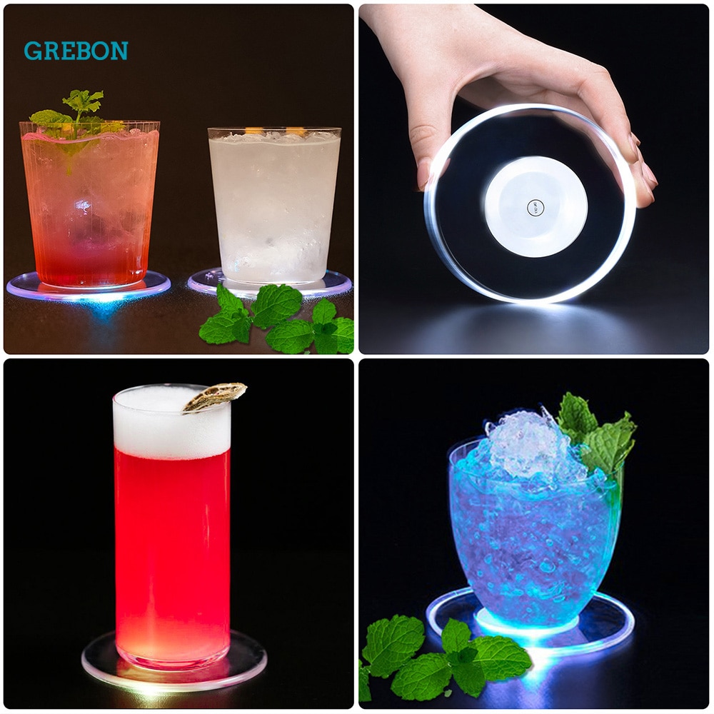 Round Disc LED Light Up Coaster Round Disc LED Light Up Coaster