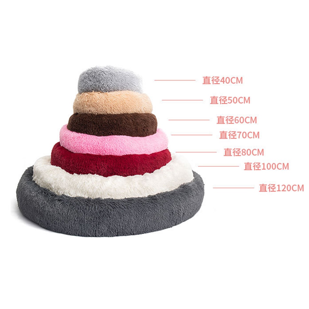 Round Dog Bed Plush Cushion Pet Bed Round Dog Bed Plush Cushion Pet Bed