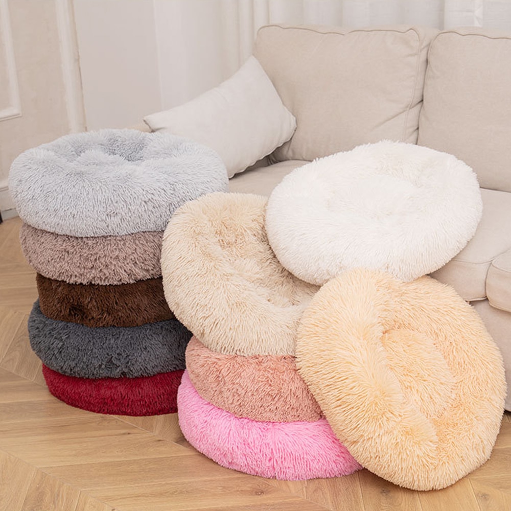 Round Dog Bed Plush Cushion Pet Bed Round Dog Bed Plush Cushion Pet Bed