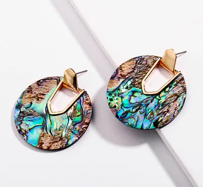 Round Earrings Acrylic Finish Round Earrings Acrylic Finish