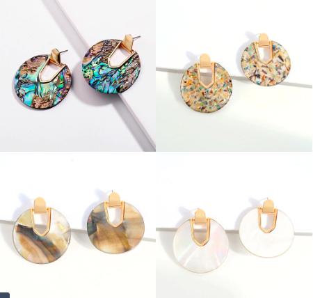 Round Earrings Acrylic Finish Round Earrings Acrylic Finish