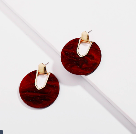 Round Earrings Acrylic Finish Round Earrings Acrylic Finish