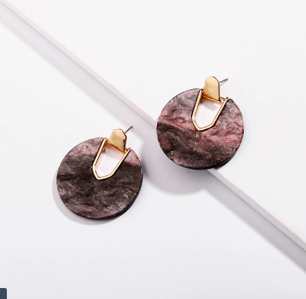 Round Earrings Acrylic Finish Round Earrings Acrylic Finish