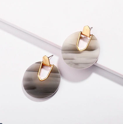 Round Earrings Acrylic Finish Round Earrings Acrylic Finish