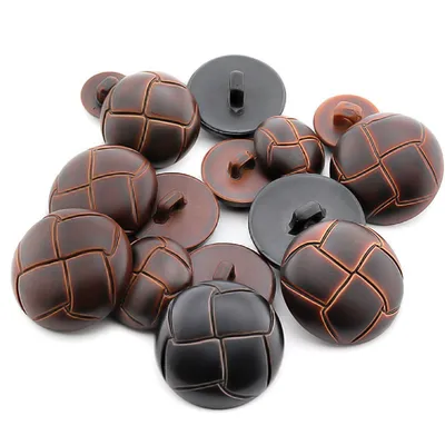 Round Faux Leather Buttons (10pcs)