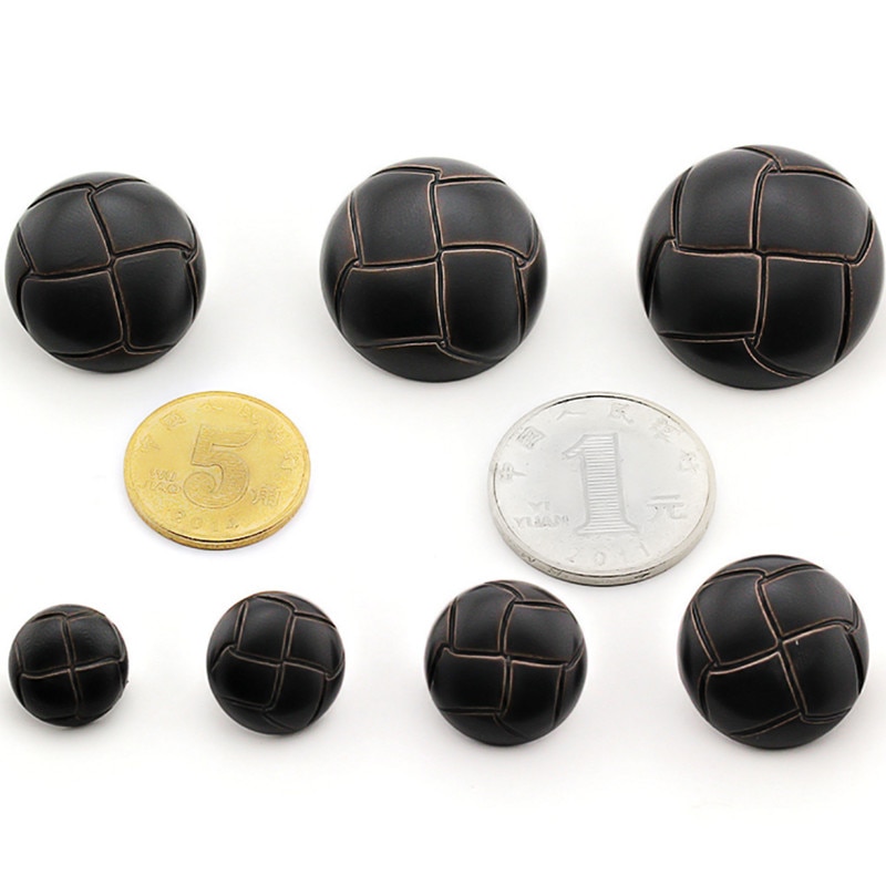 Round Faux Leather Buttons (10pcs)