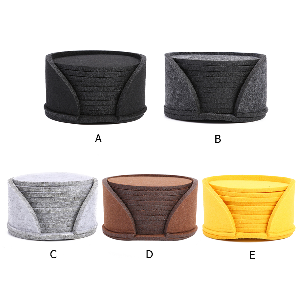 Round Felt Coasters with Holder (10pcs) Round Felt Coasters with Holder (10pcs)