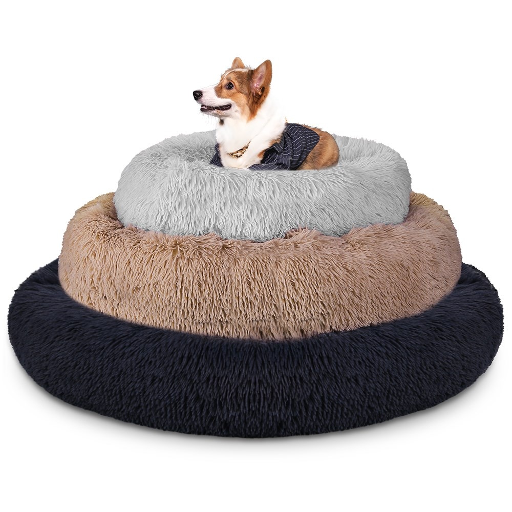 Round Fluffy Dog Bed With Cotton Filling Round Fluffy Dog Bed With Cotton Filling