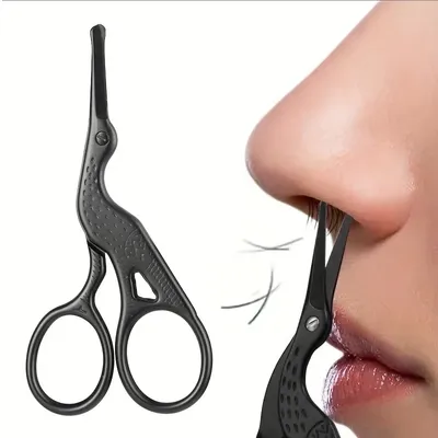 Round Head Stainless Steel Nose Hair Scissors Stork Type BeautyScissors For Eyebrows Nose Hair Beard Ear Hair Eyebrow