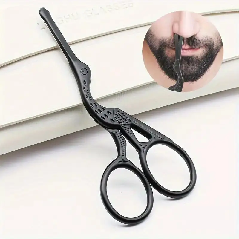 Round Head Stainless Steel Nose Hair Scissors Stork Type BeautyScissors For Eyebrows Nose Hair Beard Ear Hair Eyebrow