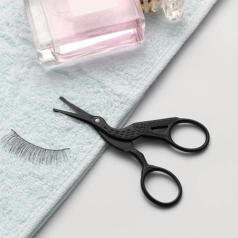 Round Head Stainless Steel Nose Hair Scissors Stork Type BeautyScissors For Eyebrows Nose Hair Beard Ear Hair Eyebrow