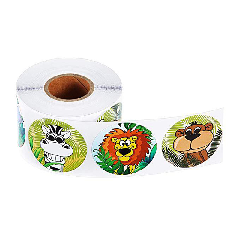 Round Jungle Animals Stickers (50 pcs) Round Jungle Animals Stickers (50 pcs)