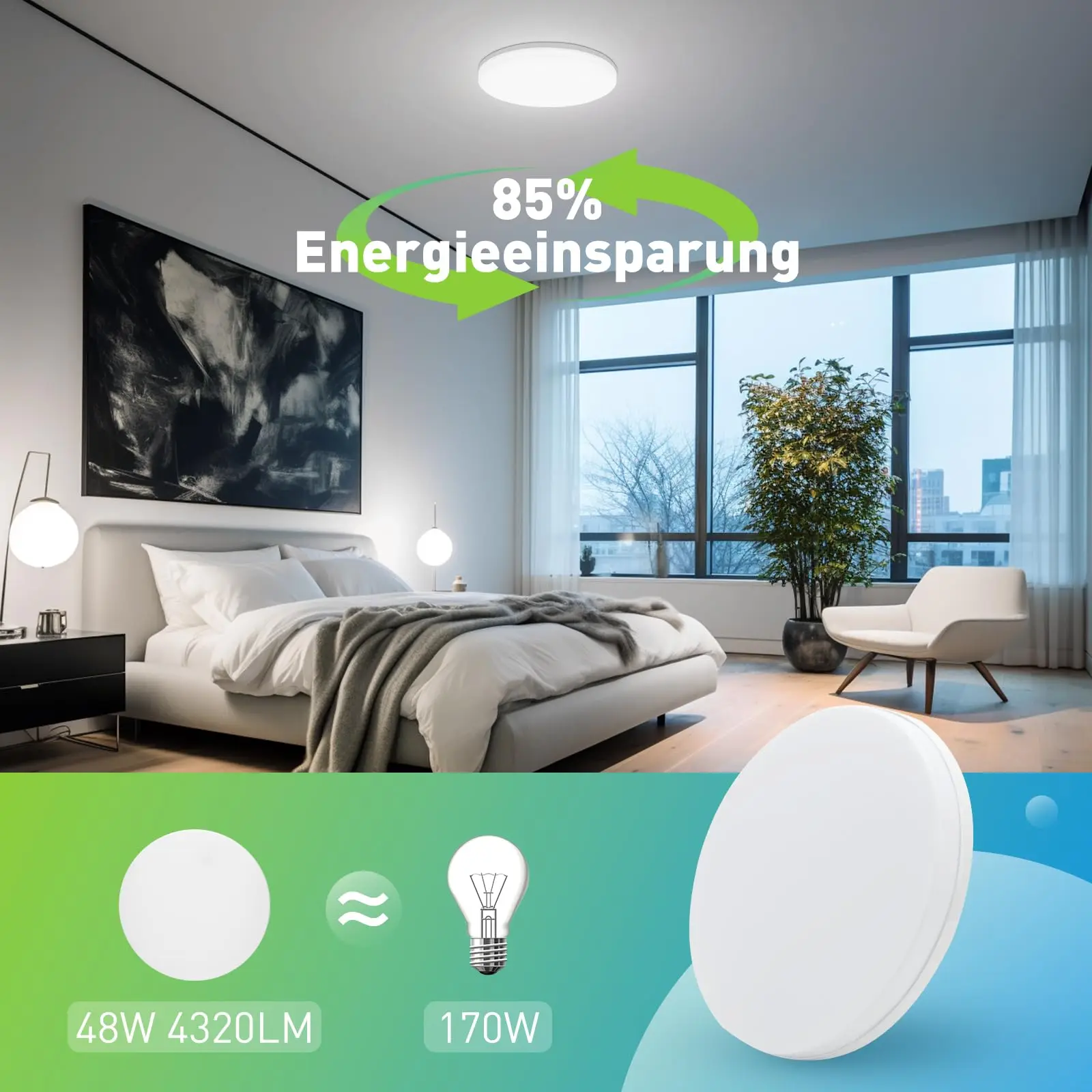 Round LED Ceiling Light Modern Home Decorative Ceiling Lighting Fixture 18/24/36/48W Living Room Bedroom Indoor Kitchen Round LED Ceiling Light Modern Home Decorative Ceiling Lighting Fixture 18/24/36/48W Living Room Bedroom Indoor Kitchen