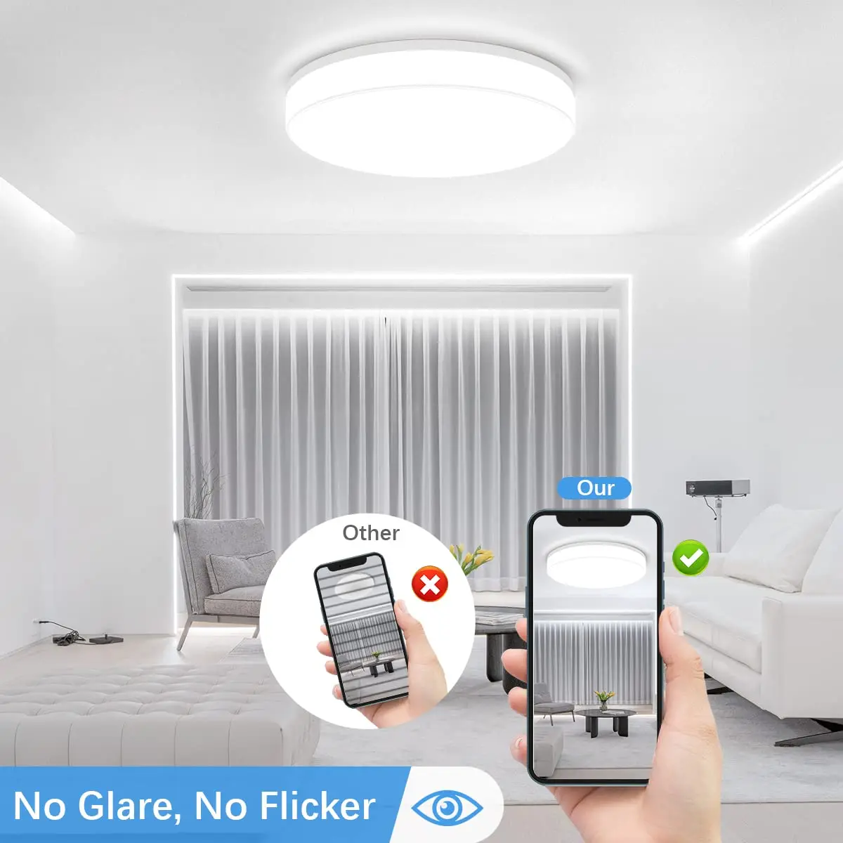 Round LED Ceiling Light Modern Home Decorative Ceiling Lighting Fixture 18/24/36/48W Living Room Bedroom Indoor Kitchen Round LED Ceiling Light Modern Home Decorative Ceiling Lighting Fixture 18/24/36/48W Living Room Bedroom Indoor Kitchen