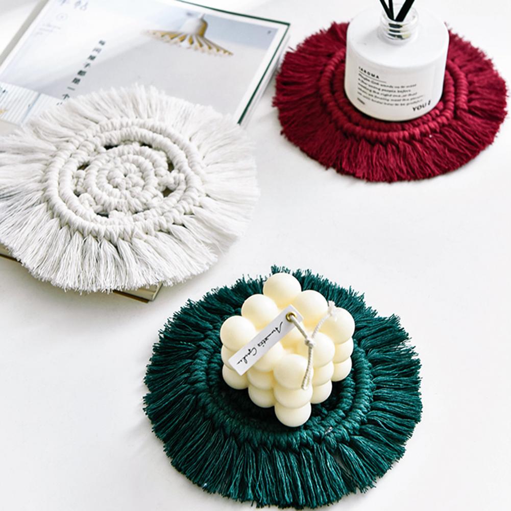 Round Macrame Woven Coaster