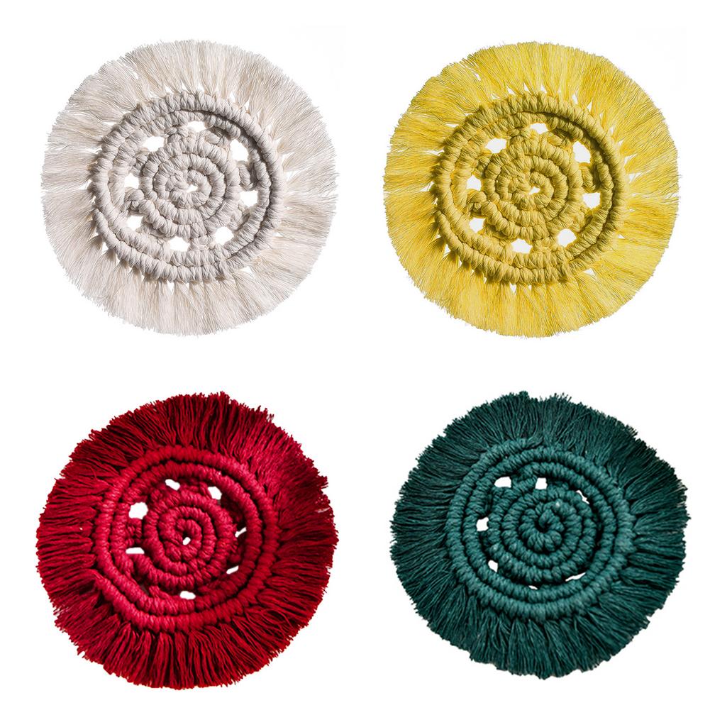 Round Macrame Woven Coaster
