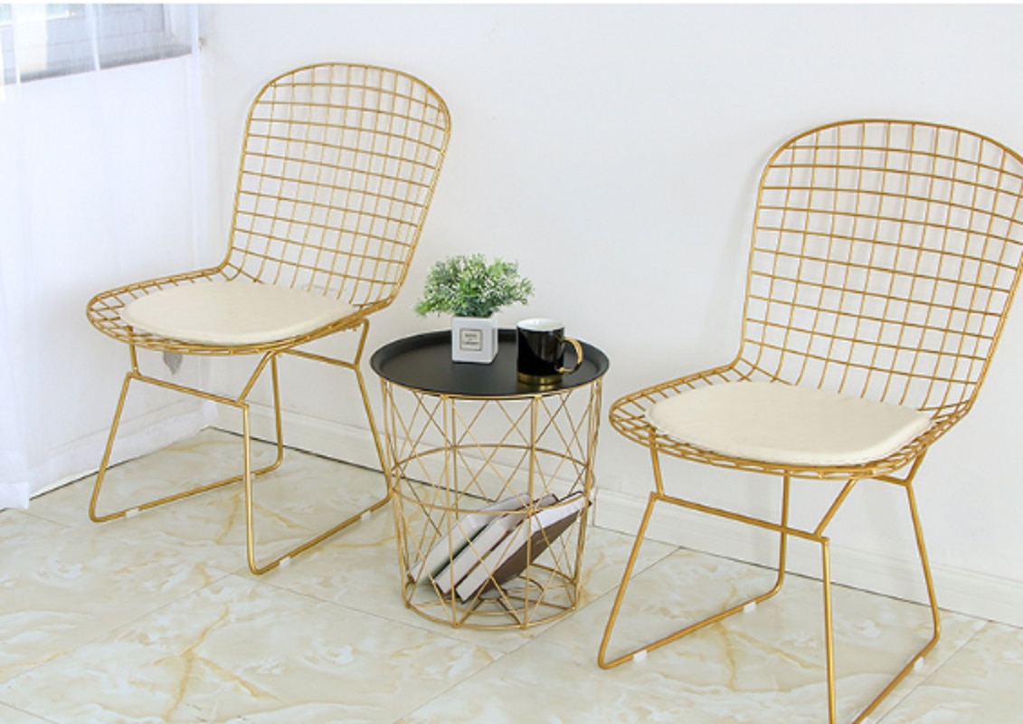 Round Metal Coffee Table with Storage Basket Round Metal Coffee Table with Storage Basket