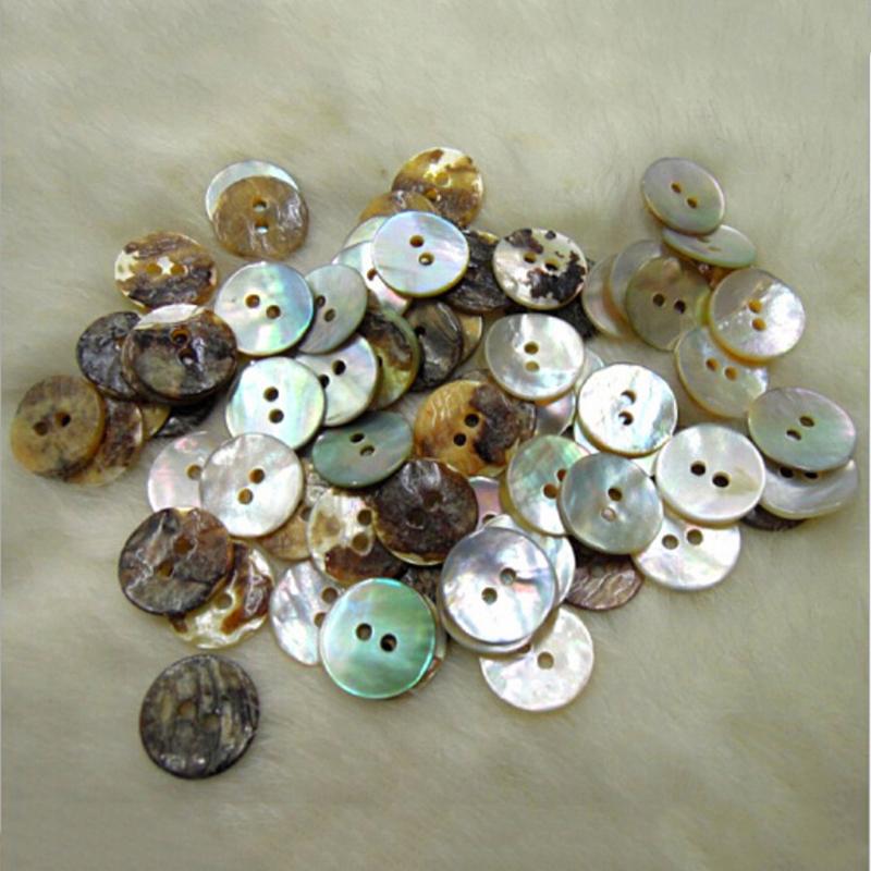 Round Natural Seashell Buttons (100pcs)