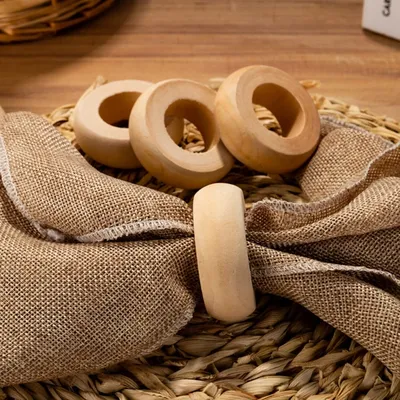 Round Natural Wood Napkin Rings (10Pcs) Round Natural Wood Napkin Rings (10Pcs)
