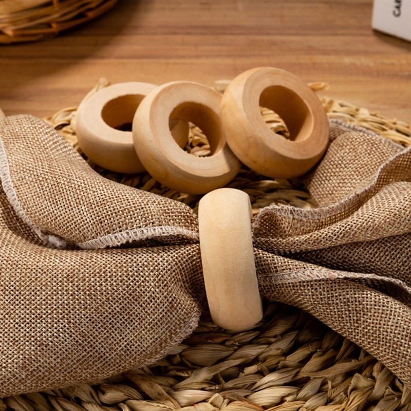 Round Natural Wood Napkin Rings (10Pcs) Round Natural Wood Napkin Rings (10Pcs)