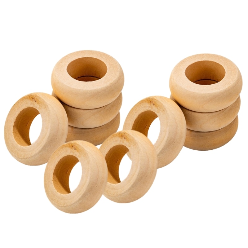 Round Natural Wood Napkin Rings (10Pcs) Round Natural Wood Napkin Rings (10Pcs)