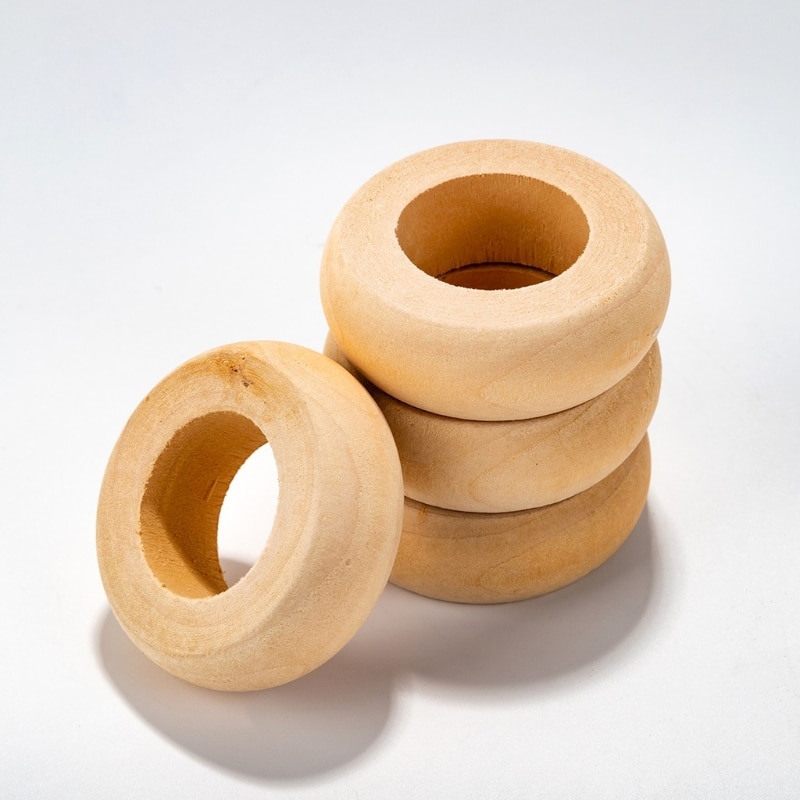 Round Natural Wood Napkin Rings (10Pcs) Round Natural Wood Napkin Rings (10Pcs)