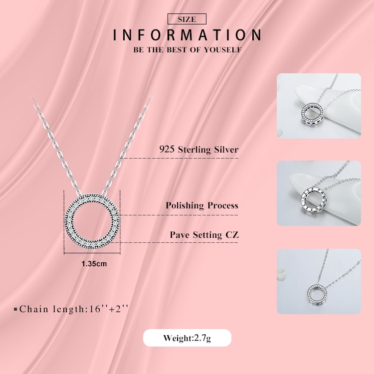 Round Pendant Necklace Ladies Jewelry Round Pendant Necklace Ladies Jewelry