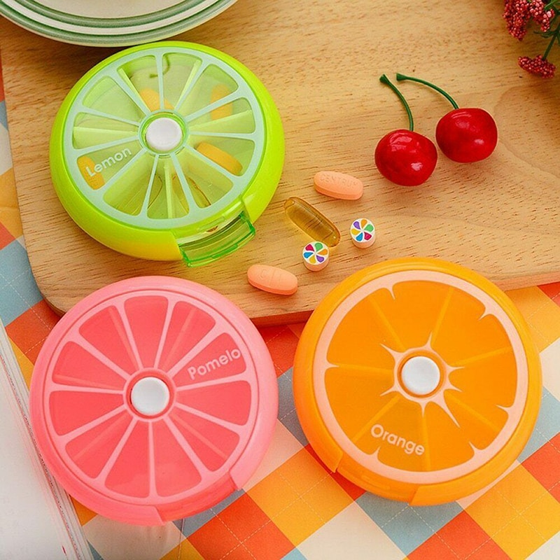 Round Pill Box Weekly Medicine Organizer Round Pill Box Weekly Medicine Organizer