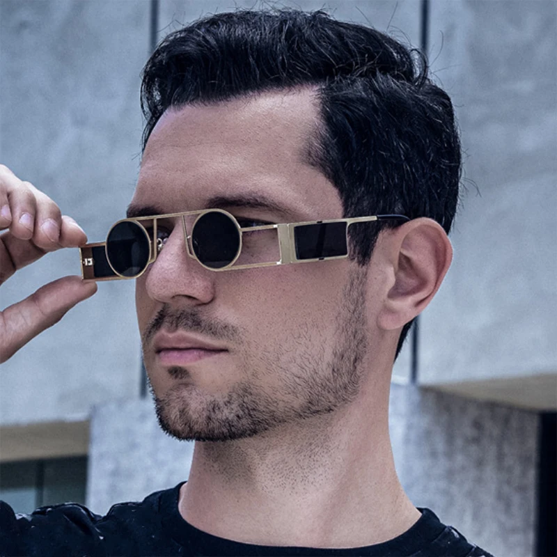 Round Punk Sunglasses For Men Fashion Glasses Steampunk Sunglasses Women Retro Shades Vasos Decorativos Gafas De Sol Round Punk Sunglasses For Men Fashion Glasses Steampunk Sunglasses Women Retro Shades Vasos Decorativos Gafas De Sol