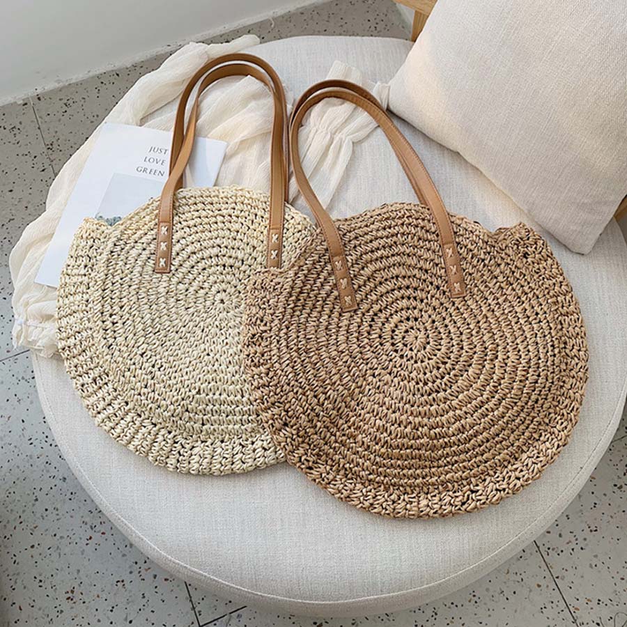 Round Rattan Bag Women's Handbag