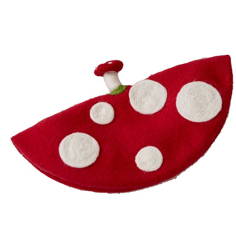 Round Red Felt Mushroom Hat Round Red Felt Mushroom Hat