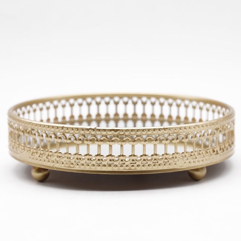 Round Retro Mirror Metal Tray Round Retro Mirror Metal Tray