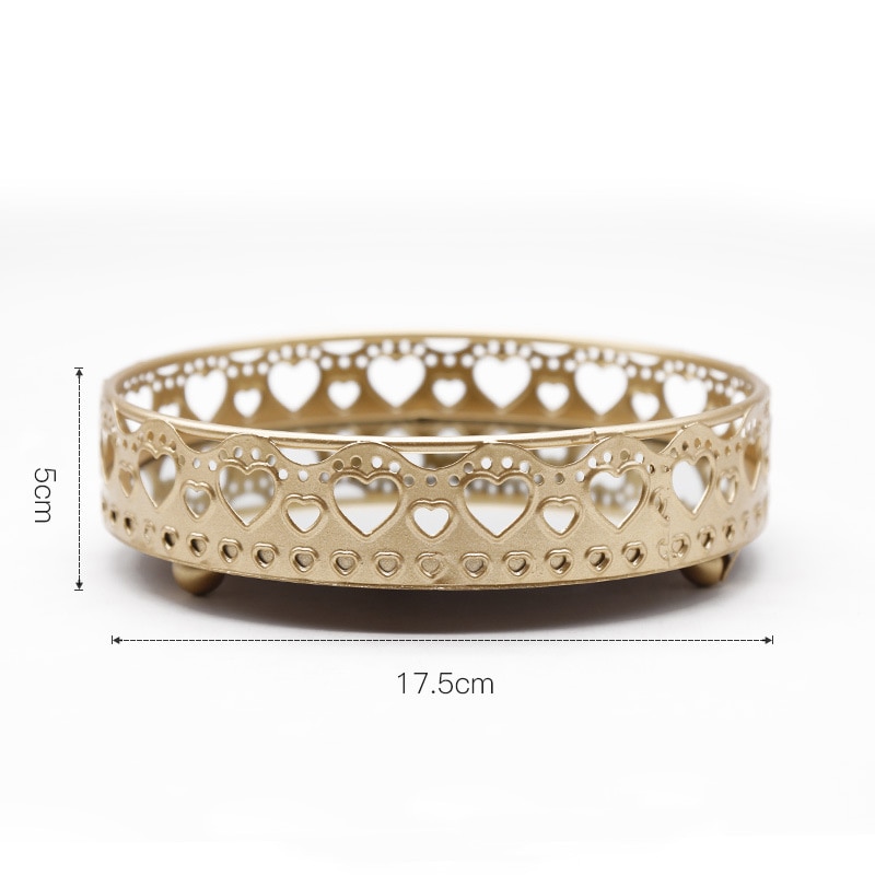 Round Retro Mirror Metal Tray Round Retro Mirror Metal Tray