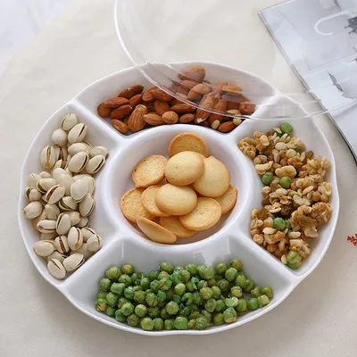 Round Snack Tray with Compartments Round Snack Tray with Compartments