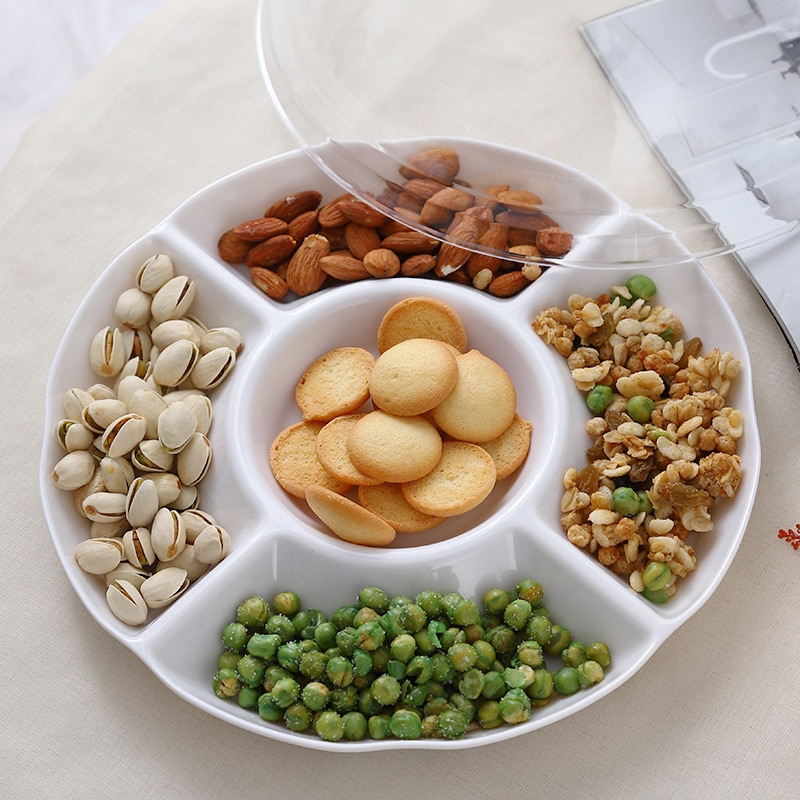 Round Snack Tray with Compartments Round Snack Tray with Compartments