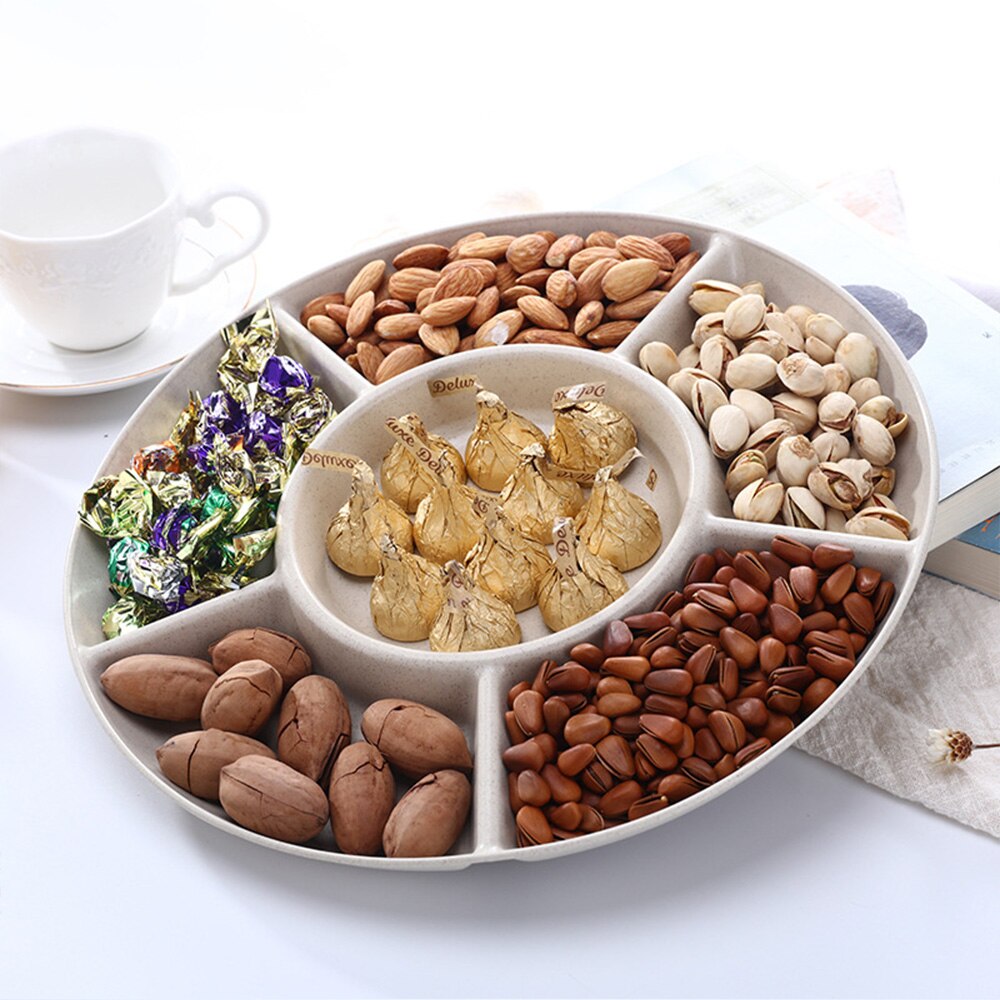 Round Snack Tray with Compartments Round Snack Tray with Compartments