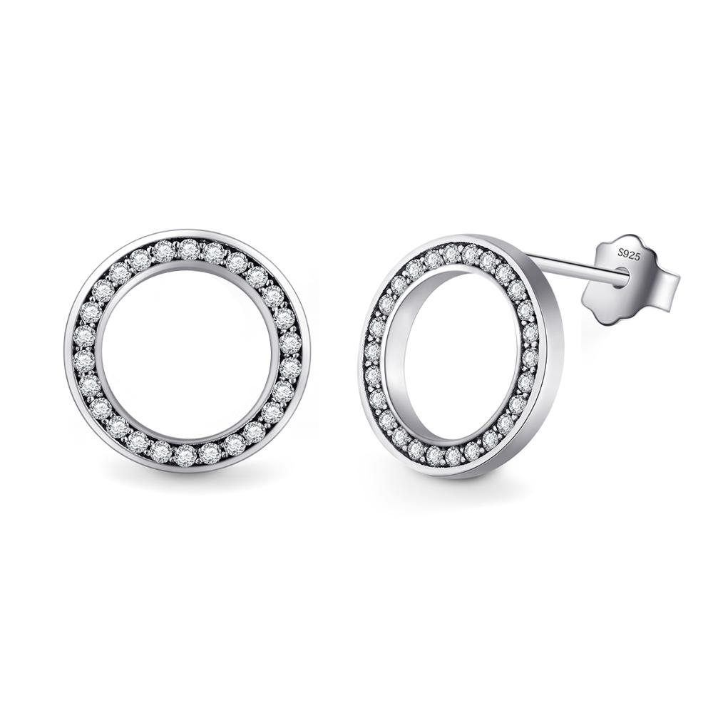 Round Stud Earrings Silver Jewelry Round Stud Earrings Silver Jewelry