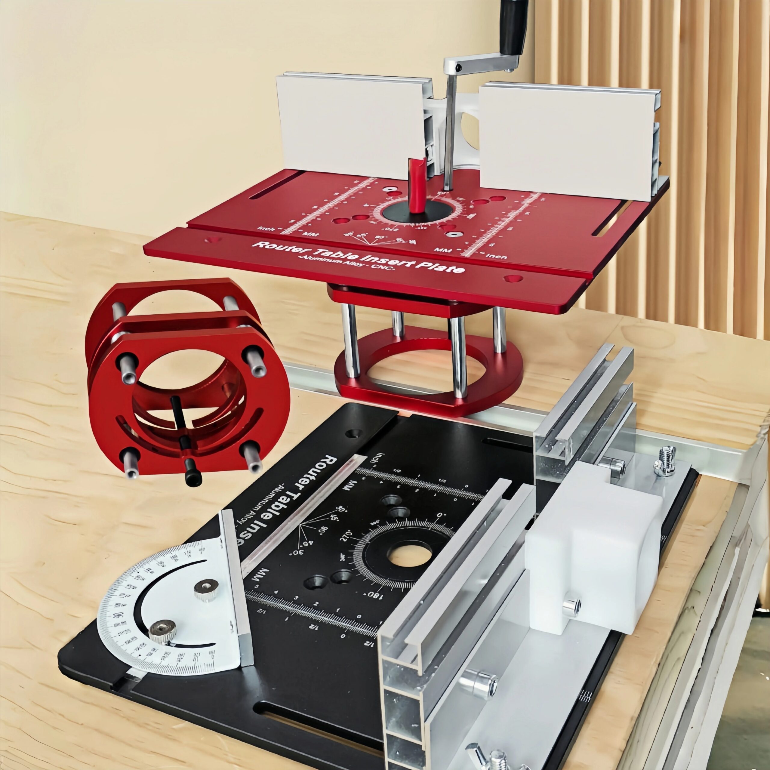 Router Table Insert Plate Set, Router Lifts for Router Table Insert Plate for Woodworking Slotting Trimming Chamfering Router Table Insert Plate Set, Router Lifts for Router Table Insert Plate for Woodworking Slotting Trimming Chamfering