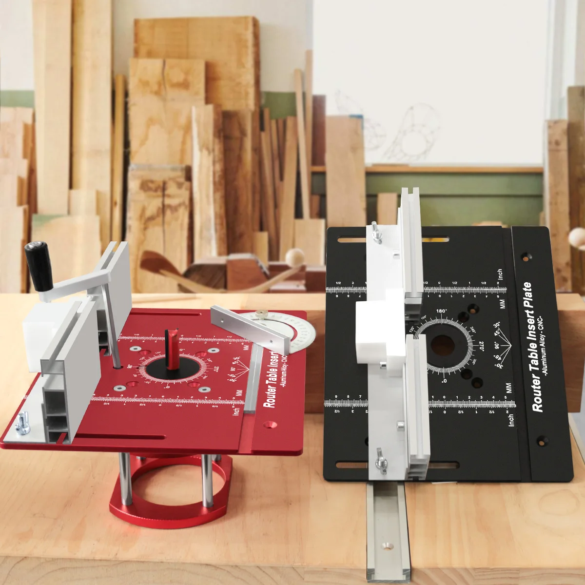 Router Table Insert Plate Set, Router Lifts for Router Table Insert Plate for Woodworking Slotting Trimming Chamfering