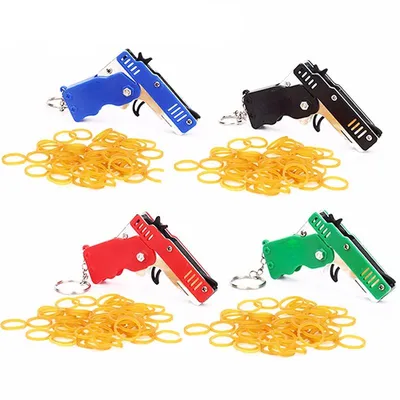 Rubber Band Gun Keychain (with 60 bands)