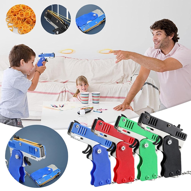 Rubber Band Gun Keychain (with 60 bands)