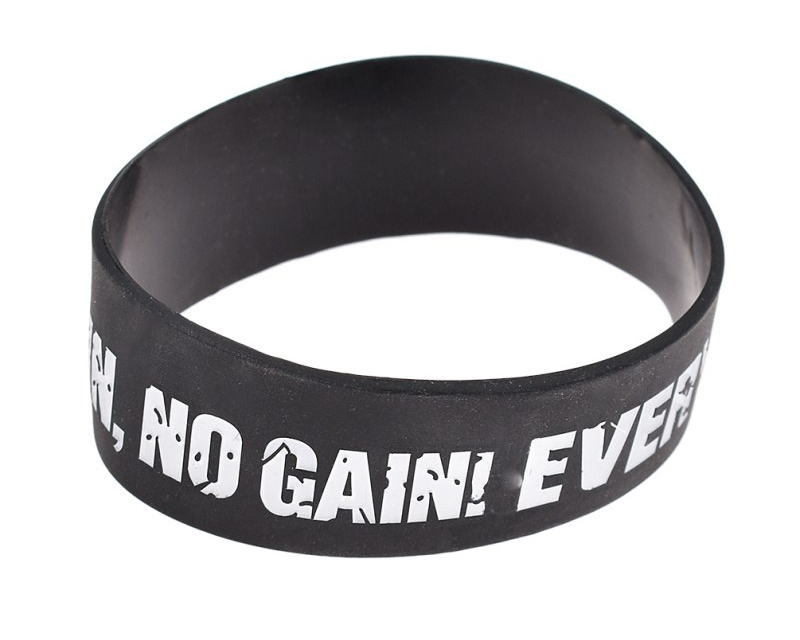 Rubber Bracelet 'No Pain No Gain' Motivational Print Rubber Bracelet 'No Pain No Gain' Motivational Print