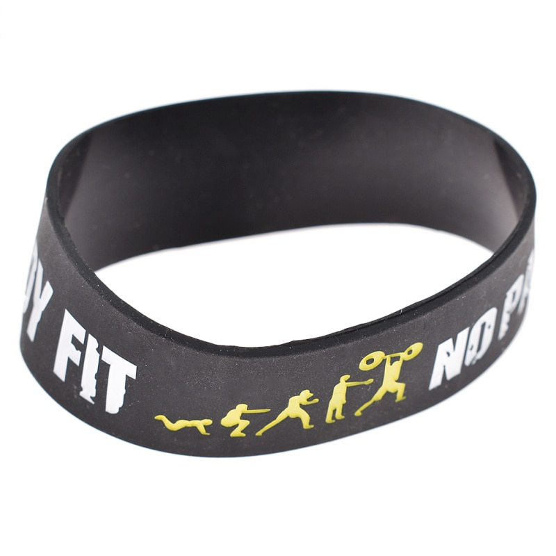 Rubber Bracelet 'No Pain No Gain' Motivational Print Rubber Bracelet 'No Pain No Gain' Motivational Print